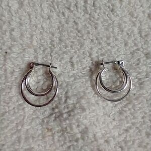 Silvertone pierced earrings